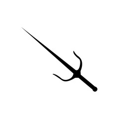 Sai stabbing knife icon, Chinese martial arts weapon symbol