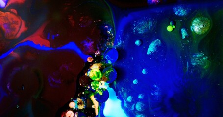Abstract ink splash in form of bubbles.