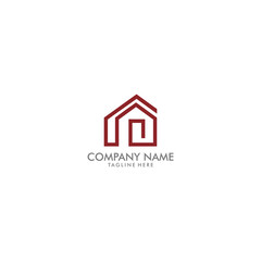 Building logo illustration graphic design vector in line art style. for branding, real estate, construction, home, and business cards