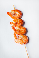 .close-up on shrimp on a white background
