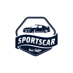 Vintage sport car logo design template