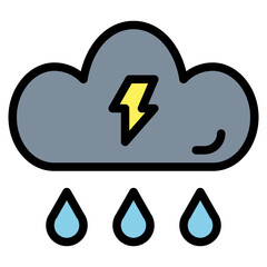 Rainy filled outline icon style