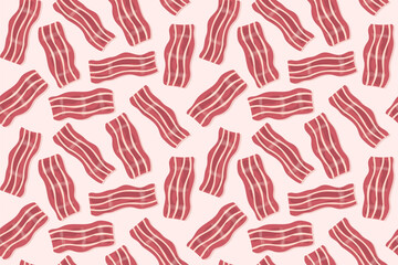 seamless pattern with crispy fried bacon- vector illustration