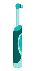 Electric Toothbrush with Brush Head Vector Illustration