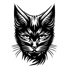 Naklejka premium Cat Face, Silhouettes Cat Face SVG, black and white Cat vector
