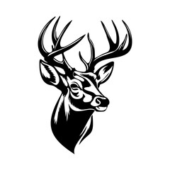 Deer Face, Silhouettes Deer Face SVG, black and white Deer vector