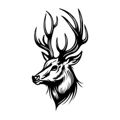 Deer Face, Silhouettes Deer Face SVG, black and white Deer vector