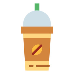iced coffee flat icon style