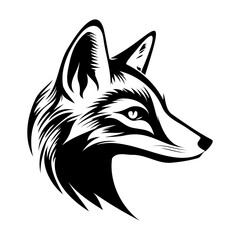 Fox Face, Silhouettes Fox Face SVG, black and white Fox vector