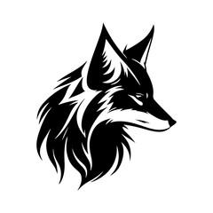 Fox Face, Silhouettes Fox Face SVG, black and white Fox vector