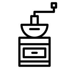 coffee grinder line icon style