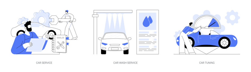 Obraz na płótnie Canvas Vehicle maintenance business abstract concept vector illustrations.