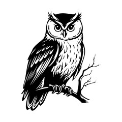 Owl Face, Silhouettes Owl Face SVG, black and white Owl vector