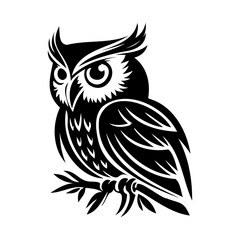 Owl Face, Silhouettes Owl Face SVG, black and white Owl vector