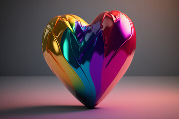 Multicolor heart in a gradient rainbow design