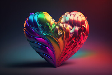 A rainbow heart rendered with bright colors