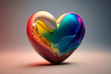 An illustration of a heart in rainbow colors, showcasing the beauty of inclusivity and acceptance