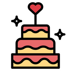 wedding cake filled outline icon style