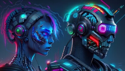 alien in space, cyborg Generative AI