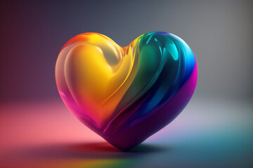 A bright and cheerful rainbow heart, radiating positivity and unity for all individuals
