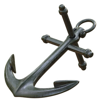 Old Anchor isolated 3d rendering