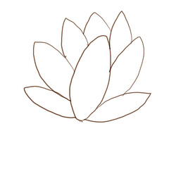 abstract handdraw leave branch blue   isolated element flower