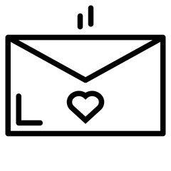 love letter line icon style