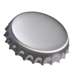 Metallic bottle cap isolated on white background 3d rendering