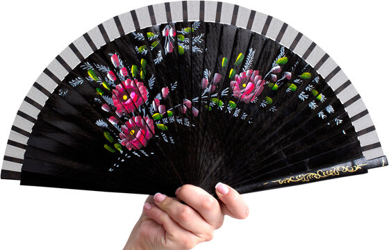 Hand Holding Chinese Fan - Isolated