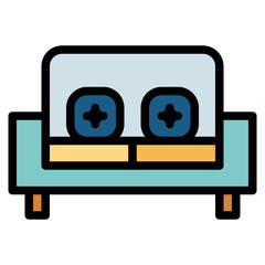 sofa filled outline icon style