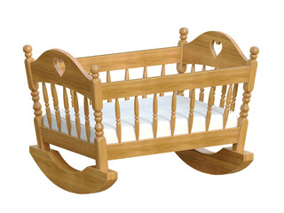 Cradle isolated on white background  3d rendering