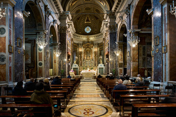 The baroque church of Santa Maria in Via , Rome, Italy	