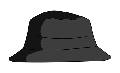 Black Bucket Hat Style Headdress Accessory