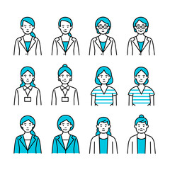 ビジネスウーマンのベクターセット1