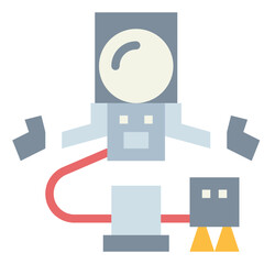 space suit flat icon style