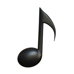 Music note 3d icon on white background