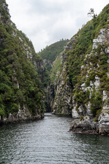 Storms river Gorge on a cloudy day in the Garden Route National Park South Africa 