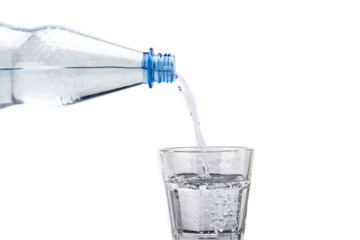 clean drinking water from bottle