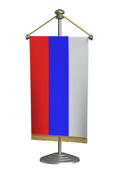 Russian table flag isolated on white