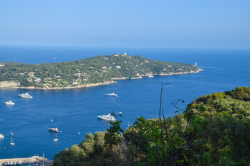 Fototapeta na wymiar Aerial panoramic view of Saint Jean Cap Ferrat, South of France.