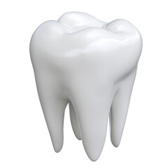 Tooth on white background 3d illustration