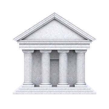 Museum or temple 3d icon on white background 3d rendering