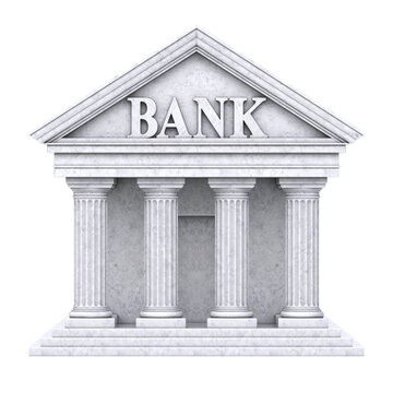 Bank 3d Icon On White Background 3d Rendering