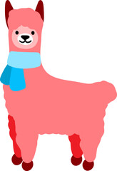 Red lama with blue scarf