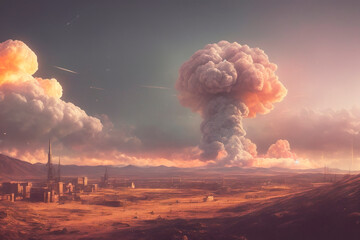 Massive nuclear explosion. Generative ai.