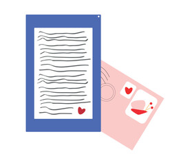 Vector illustration of love letter.