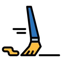 paint brush filled outline icon style