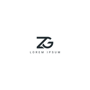 Abstract ZG GZ letter simple style logo design vector template.