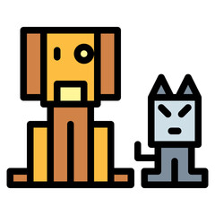 Pets filled outline icon style