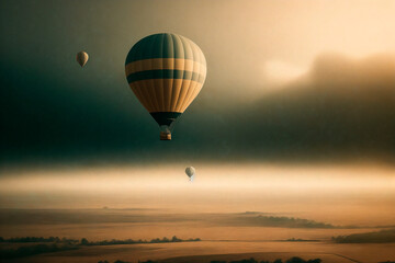 Obraz premium Air Balloon in the sky. Generative ai.